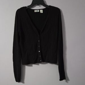 Paul Harris Design Black Button-Up Cardigan Womens S
